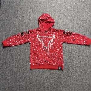 Switch Remarkable Chicago Bulls Hoodie Youth XL 7 Red Splatter Paint Long Sleeve